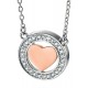 My-jewelry - D3597 - Necklace heart rose Gold plated and zirconium in 925/1000 silver