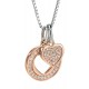 My-jewelry - D3950 - Necklace heart rose Gold plated and zirconium in 925/1000 silver