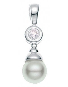 necklace Pearl and zirconium in 925/1000 silver