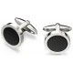 My-jewelry - D477 - Button cuff Onyx stainless steel