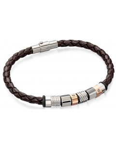 My-jewelry - D4544 - Bracelets chic leather rose Gold plated stainless steel