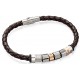 My-jewelry - D4544 - Bracelets chic leather rose Gold plated stainless steel