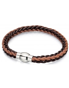 My-jewelry - D4737uk - stainless steel chic leather and cotton bracelet