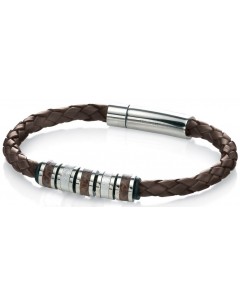 My-jewelry - D4209uk - stainless steel chic leather and cotton bracelet