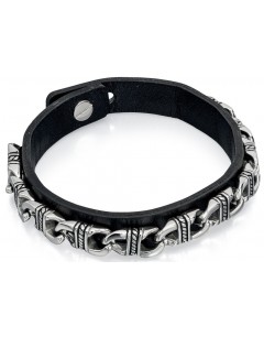 My-jewelry - D4738uk - stainless steel chic leather bracelet