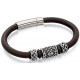 My-jewelry - D4739 - Bracelets chic leather steel oxidized stainless