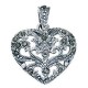 Necklace heart marcassite in 925/1000 silver