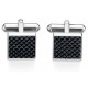 My-jewelry - D421 - Button cuff carbon fiber stainless steel
