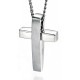 My-jewelry - D2542 - Padded cross brushed and polished stainless steel