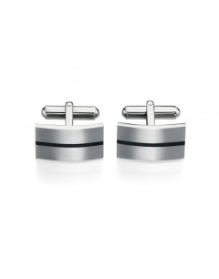 My-jewelry - D424uk - stainless steel brushed enamelled cufflinks
