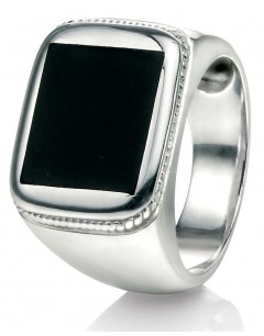 My-jewelry - D3241cuk - Sterling silver class black agate ring