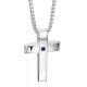 My-jewelry - D4130 - Padded cross and sapphire in 925/1000 silver