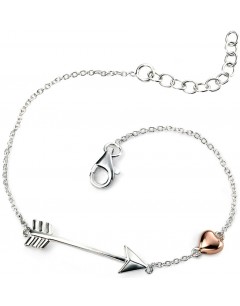 My-jewelry - D4637uk - Sterling silver arrow and heart rose Gold plated bracelet