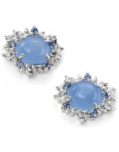 My-jewelry - D4881 - earring cat blue and zirconium in 925/1000 silver