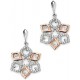 My-jewelry - D4890 - earring flower rose Gold plated and zirconium in 925/1000 silver