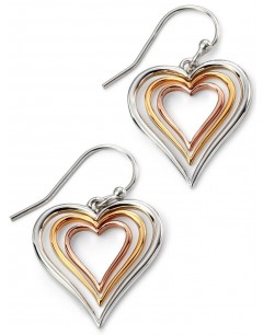 My-jewelry - D4962 - earring hearts rose Gold plated and Gold in 925/1000 silver