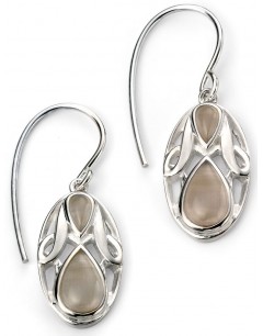 My-jewelry - D4966 - earring cat's eye oval rhodium-plated in 925/1000 silver