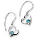 My-jewelry - D4982 - earring heart rhodium-plated and blue topaz in 925/1000 silver