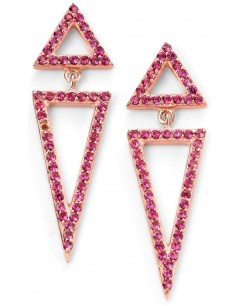 My-jewelry - D5093p - earring triangle trend rose Gold plated and zirconium in 925/1000 silver