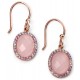 My-jewelry - D5094p - earring oval trend rose Gold plated and pink quartz, zirconium in 925/1000 silver