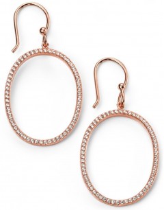 My-jewelry - D5098 - earring oval trend rose Gold plated and zirconium in 925/1000 silver