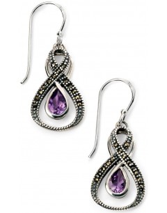 My-jewelry - D5100 - earring trend marcassite and amethyst in 925/1000 silver