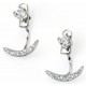 My-jewelry - D5107 - earring chic crescent moon plated in rhodium and zirconium in 925/1000 silver