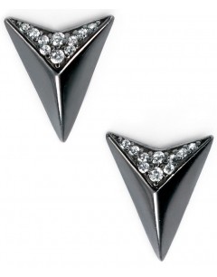 My-jewelry - D5097 - earring triangle trend-plated cobalt and zirconium in 925/1000 silver