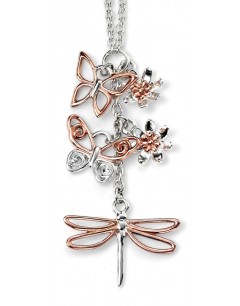 My-jewelry - D3658 - Necklace butterfly rose Gold plated in 925/1000 silver