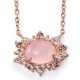 My-jewelry - D3746 - Collar trend rose Gold plated composed of rose quartz and zirconium in 925/1000 silver