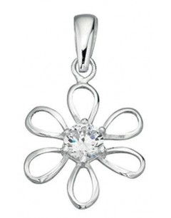 My-jewelry - D3296uk - Sterling silver flower and zirconium necklace