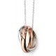 My-jewelry - D3804 - Necklace, double ring Love rhodium-plated and rose Gold plated in 925/1000 silver