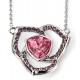 My-jewelry - D3807b - Necklace-pink Swarovski crystal and rhodium-plated in 925/1000 silver