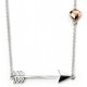 My-jewelry - D3808 - Necklace arrow rhodium-plated and heart rose Gold plated in 925/1000 silver