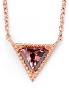 My-jewelry - D3913 - Padded triangle rose Gold plated and zirconium in 925/1000 silver