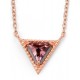 My-jewelry - D3913 - Padded triangle rose Gold plated and zirconium in 925/1000 silver