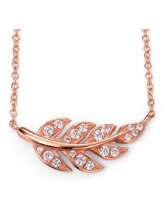 My-jewelry - D3914 - flower Necklace rose Gold plated and zirconium in 925/1000 silver