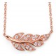 My-jewelry - D3914 - flower Necklace rose Gold plated and zirconium in 925/1000 silver