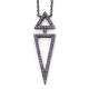 My-jewelry - D3915m - Collar trend, triangle, plated, cobalt, and zirconium in 925/1000 silver