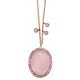 My-jewelry - D3916 - Collar trend rose Gold plated and pink quartz, zirconium in 925/1000 silver