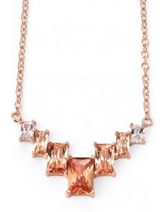 My-jewelry - D3921 - Collar trend rose Gold plated and zirconia champagne in 925/1000 silver