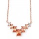 My-jewelry - D3921 - Collar trend rose Gold plated and zirconia champagne in 925/1000 silver