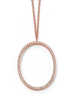 My-jewelry - D3922 - Collar trend oval rose Gold plated and zirconium in 925/1000 silver