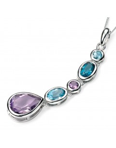 My-jewelry - D3744 - Collar trend, amethyst and blue topaz in 925/1000 silver