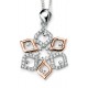 My-jewelry - D4138 - flower Necklace rose Gold plated and zirconium in 925/1000 silver