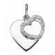 Necklace with double hearts in 925/1000 silver
