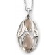 My-jewelry - D4198 - Necklace cat's eye oval rhodium-plated in 925/1000 silver