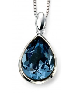 My-jewelry - D4208 - Necklace-crystal-Swarovski blue and rhodium-plated in 925/1000 silver
