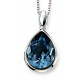 My-jewelry - D4208 - Necklace-crystal-Swarovski blue and rhodium-plated in 925/1000 silver