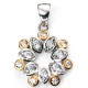 My-jewelry - D4342 - flower Necklace Gold plated and zirconium in 925/1000 silver